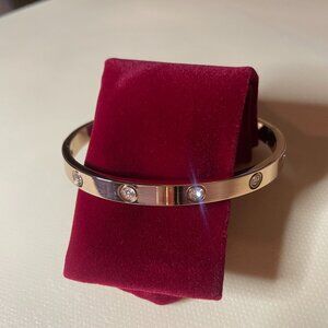 Gold & Crystal Bangle Bracelet